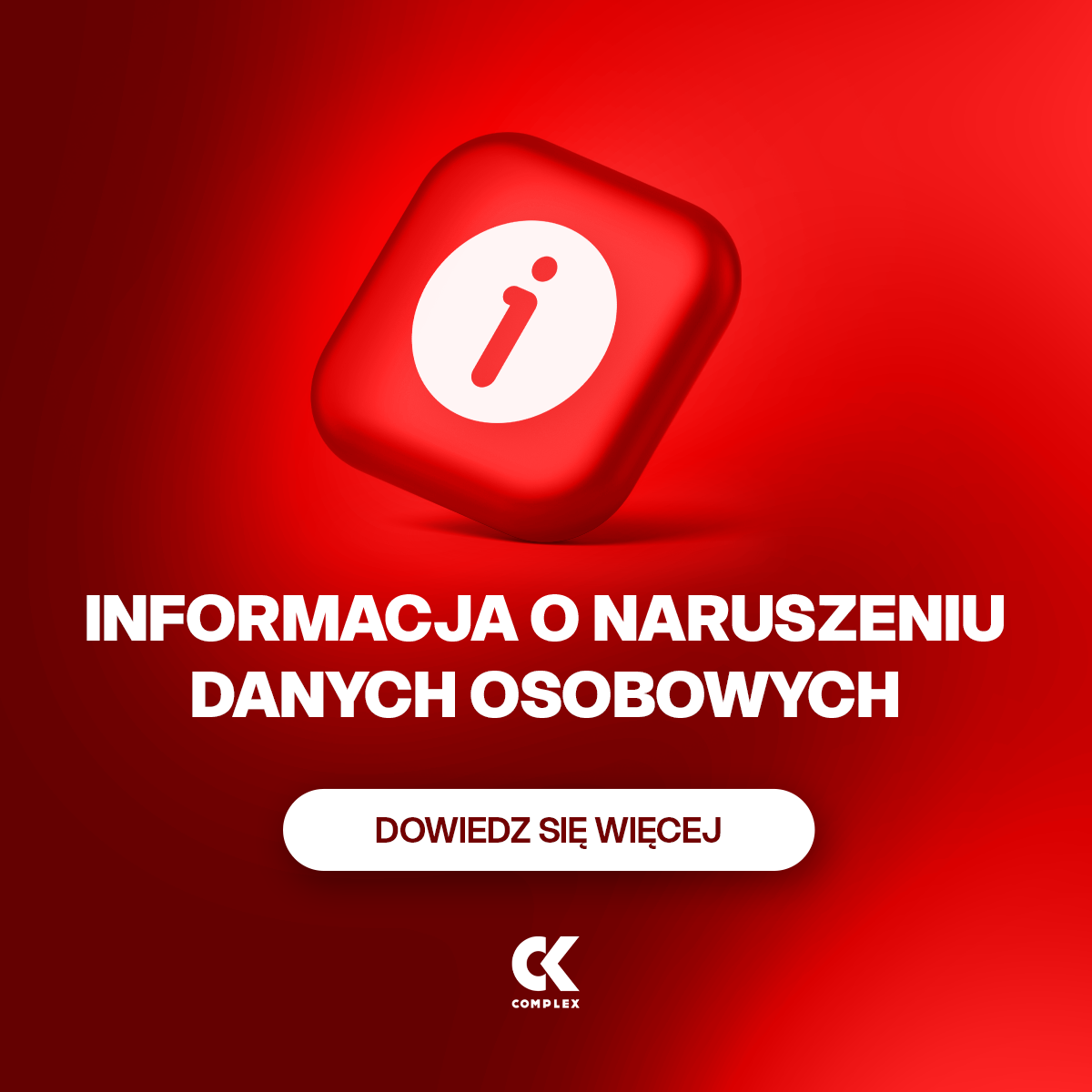 INFORMACJA O NARUSZENIU DANYCH OSOBOWYCH