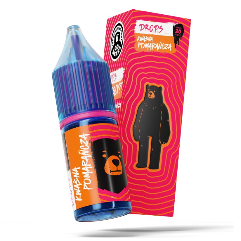 liquid na soli nikotynowej go bears drops kwasna pomarancza mockup