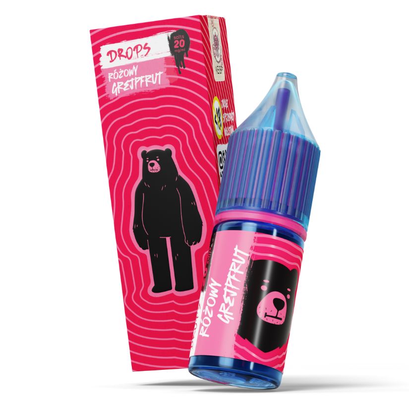 liquid na soli nikotynowej go bears drops rozowy grejpfrut mockup