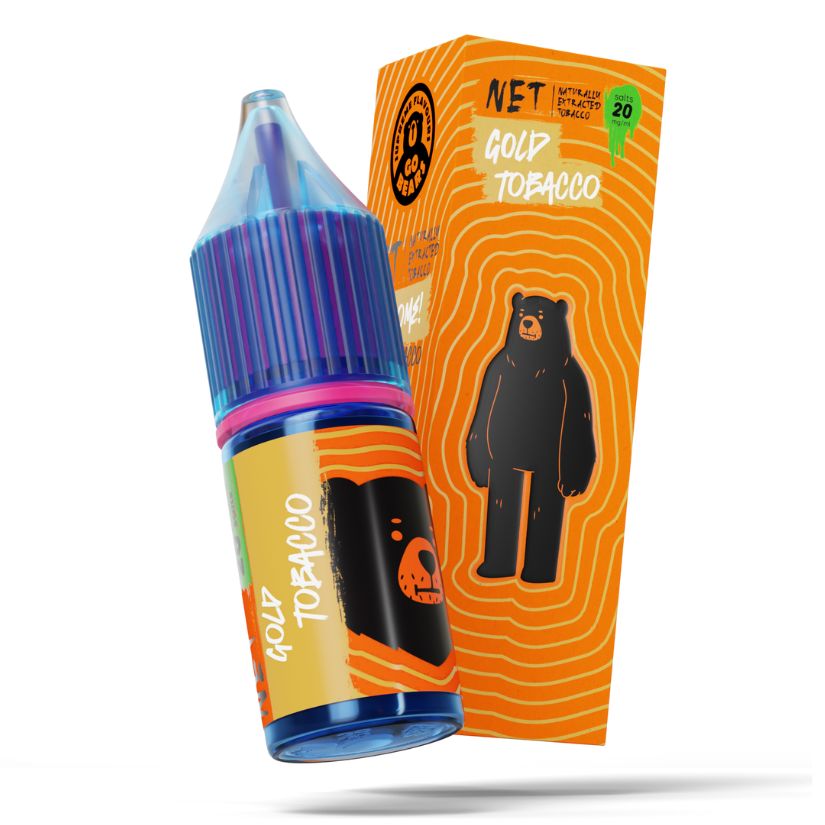 liquid na soli nikotynowej go bears net gold tobacco mockup