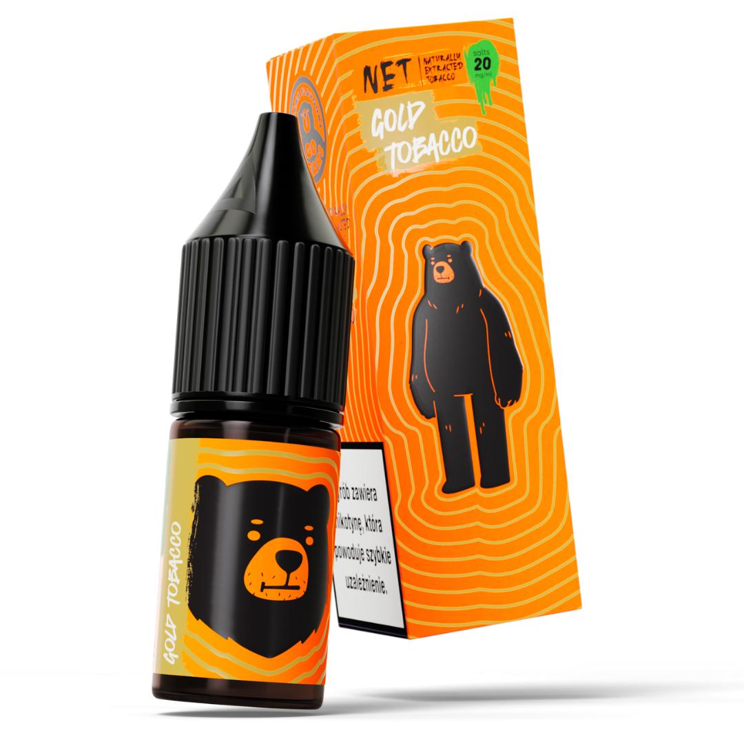 liquid na soli nikotynowej go bears net gold tobacco mockup