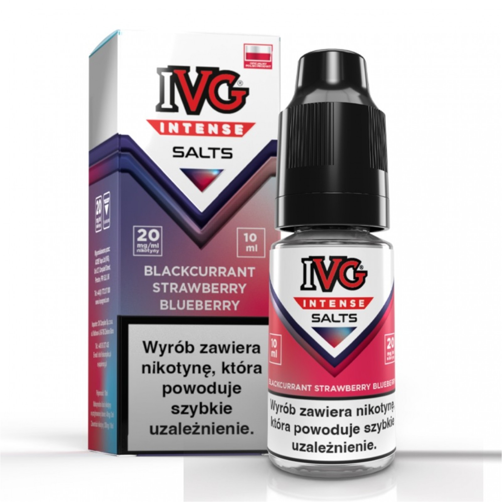 ivg pro wklady Liquid IVG Intense Salt 10ml Blackcurrant Strawberry & Blueberry 20mg