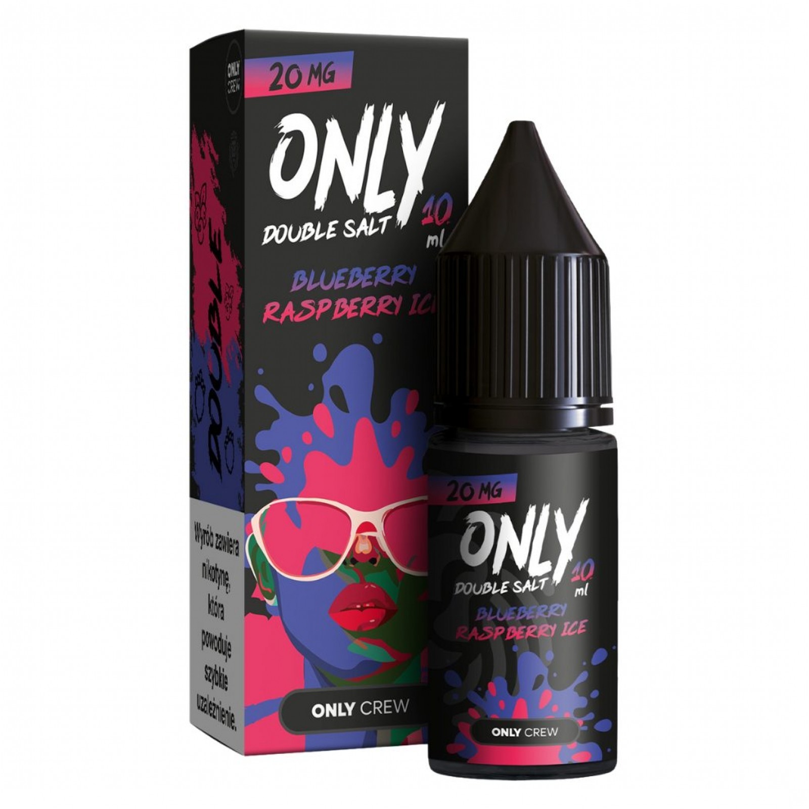 smaki vape Ice, egzotyczne e-liquidy, technologia Dual Mesh Coil, orzeźwiające aromaty vape - Liquid Only Double Salt 10ml Blueberry Raspberry Ice 20mg - e ...