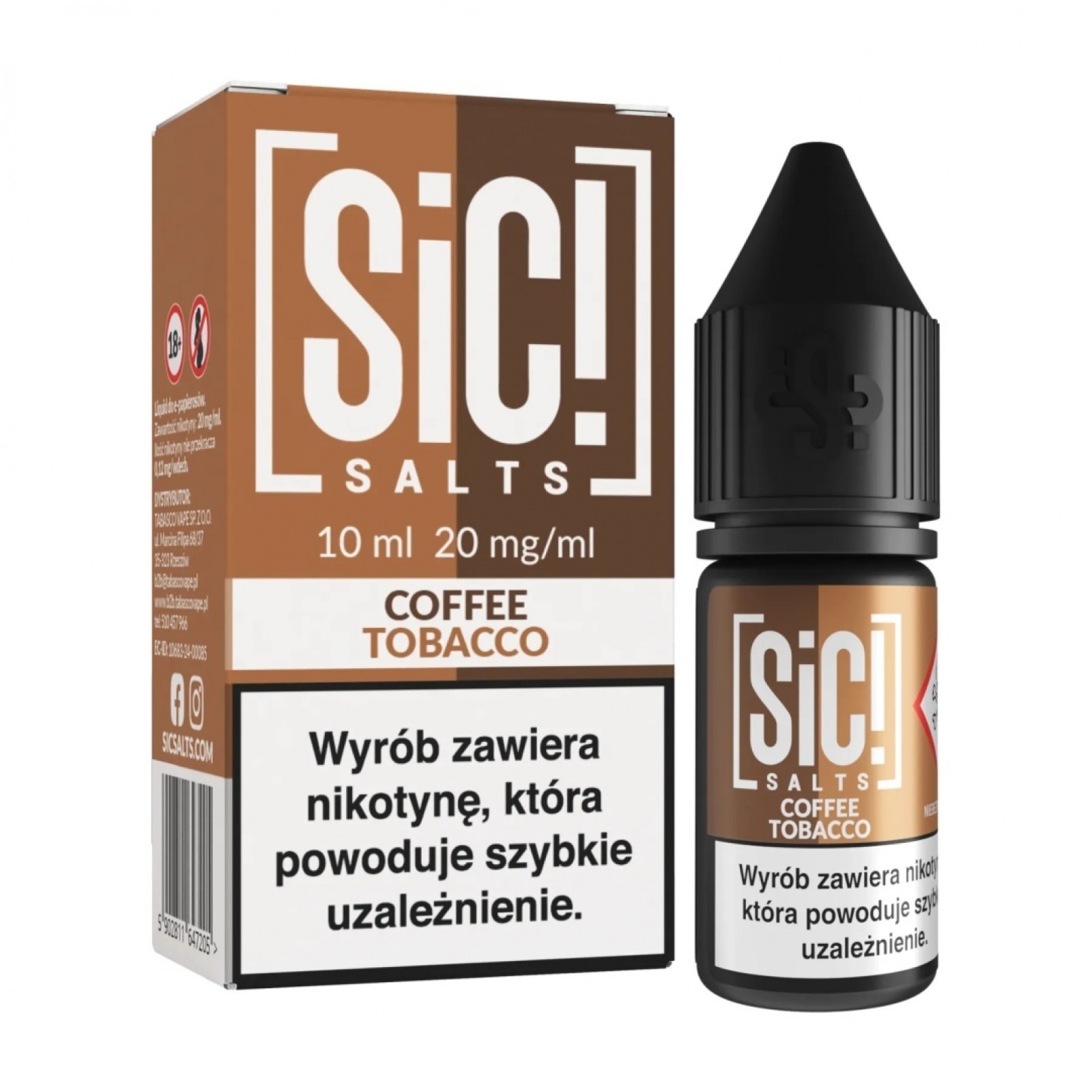 Filiżanka espresso obok e-papierosa z liquidem tytoniowym.