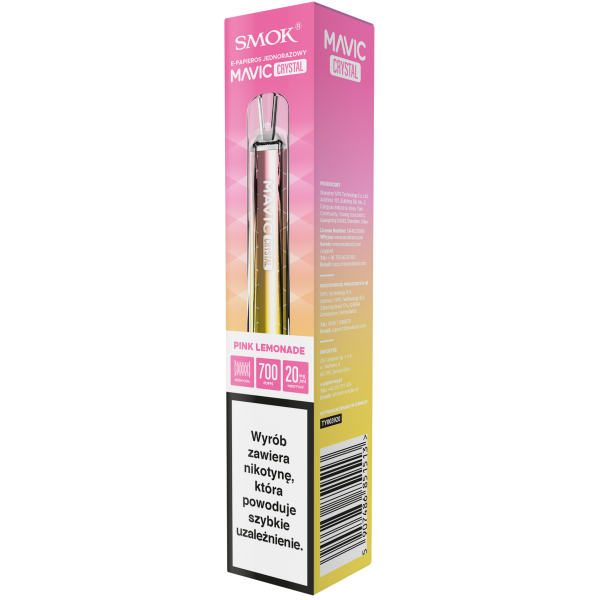 E-papieros jednorazowy SMOK MAVIC Crystal Pink Lemonade 20mg