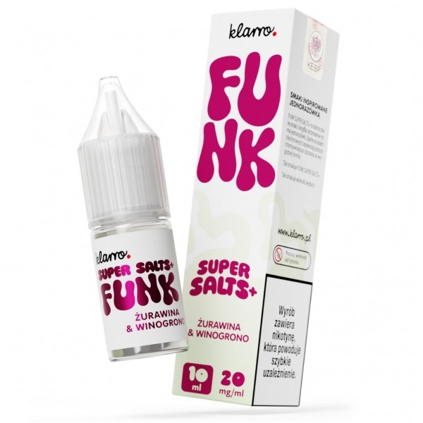 Liquid Klarro Funk Super Salts+ 10ml Żurawina Winogrono 20mg