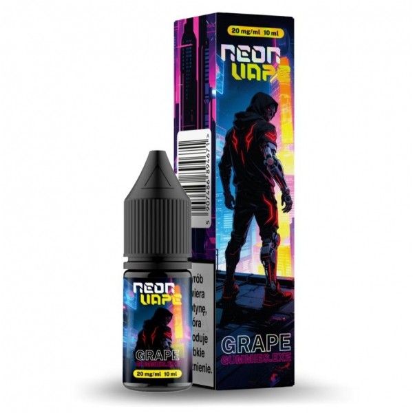 Liquid Neon Vape Salt Riot 10ml Grape Gummies.EXE 20mg