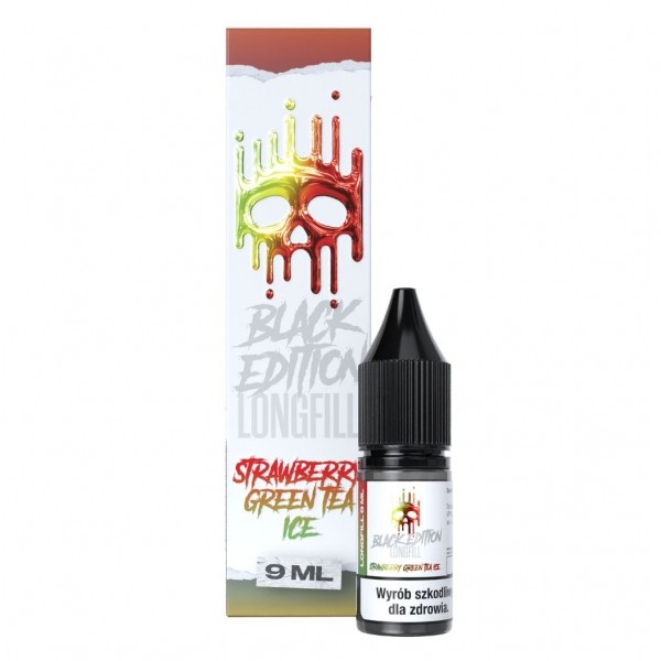 Longfill Dark Line Black Edition 9ml Strawberry Green Tea Ice